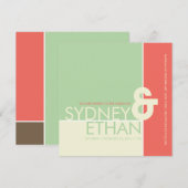 Eenvoudige Mondriaanse minimalistische moderne huw Kaart (Voorkant / Achterkant)