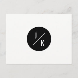 Eenvoudige monochrome cirkel bewaar de datum - bri aankondigingskaart