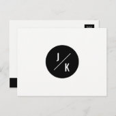 Eenvoudige monochrome cirkel bewaar de datum - bri aankondigingskaart (Voorkant / Achterkant)