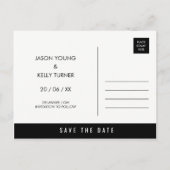 Eenvoudige monochrome cirkel bewaar de datum - bri aankondigingskaart (Achterkant)