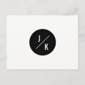 Eenvoudige monochrome cirkel bewaar de datum - bri aankondigingskaart (Voorkant)