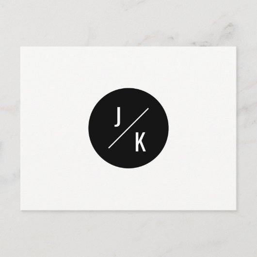 Eenvoudige monochrome cirkel bewaar de datum - bri aankondigingskaart (Voorkant)