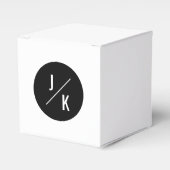 Eenvoudige monochrome cirkel bruiloft rechtbox bedankdoosjes (Voorkant Zijde)