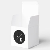 Eenvoudige monochrome cirkel bruiloft rechtbox bedankdoosjes (Geopend)