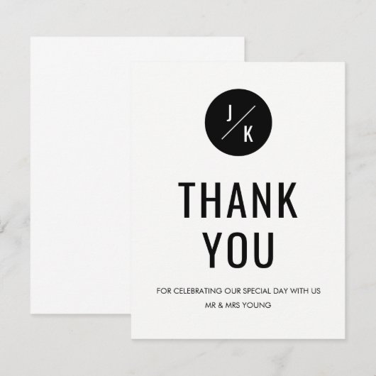 Eenvoudige monochrome cirkel dankzij uw kaart - vl (Voorkant / Achterkant)