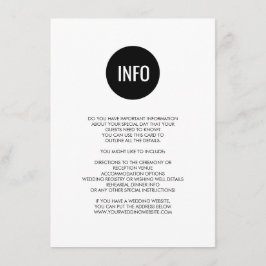 Eenvoudige monochrome cirkel details/informatiekaa informatiekaartje