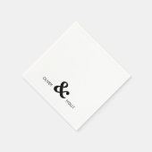 Eenvoudige monochrome naam bruiloft servetten (Hoek)