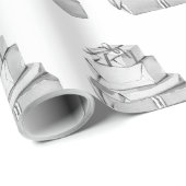 Eenvoudige monochrome winter vakantie cadeaus zwar cadeaupapier (Rol Hoek)