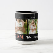 Eenvoudige monogram Aangepaste Foto Collage Moeder Tweekleurige Koffiemok (Center)