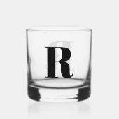 Eenvoudige Monogram aangepaste kleur Whisky Glas (Voorkant)