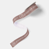 Eenvoudige monogram Aangepaste naamkaart en Witte Satijnen Lint (Achterkant)