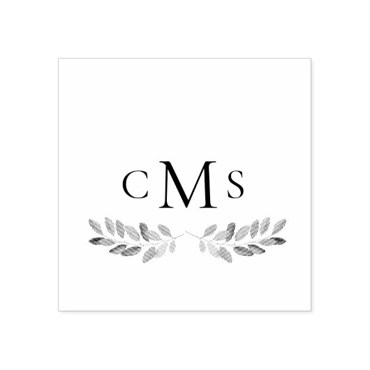 Eenvoudige monogram afbraak rubberstempel (Afrduk)