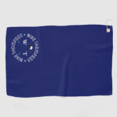 Eenvoudige Monogram Blauwe Handdoek voor een Golf- (Horizontaal)