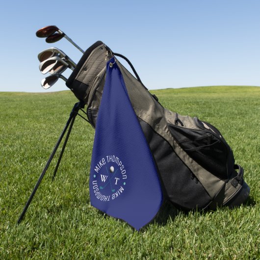 Eenvoudige Monogram Blauwe Handdoek voor een Golf- (Groen)