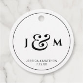 Eenvoudige Monogram Bruiloft Bedankjes Labels (Achterkant)