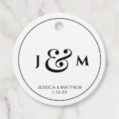 Eenvoudige Monogram Bruiloft Bedankjes Labels (Voorkant)