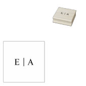 Eenvoudige Monogram Bruiloft Logo Initialen Rubberstempel (Gestempeld)