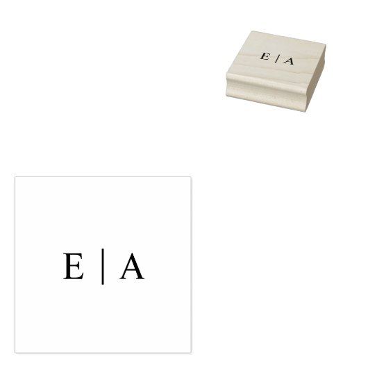 Eenvoudige Monogram Bruiloft Logo Initialen Rubberstempel (Gestempeld)