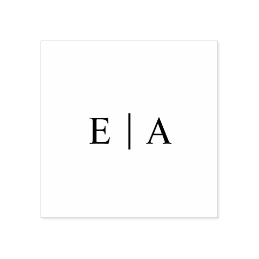Eenvoudige Monogram Bruiloft Logo Initialen Rubberstempel (Afrduk)