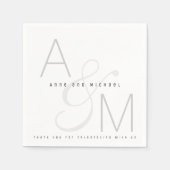 Eenvoudige monogram bruiloft receptie feest servet (Voorkant)