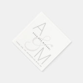 Eenvoudige monogram bruiloft receptie feest servet (Hoek)