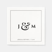 Eenvoudige Monogram Bruiloft Servet (Voorkant)