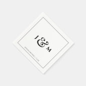 Eenvoudige Monogram Bruiloft Servet (Hoek)