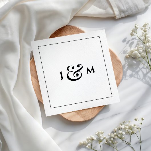 Eenvoudige Monogram Bruiloft Servet