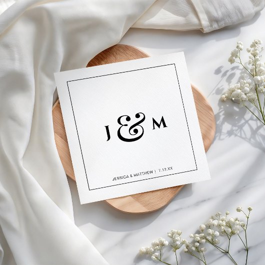 Eenvoudige Monogram Bruiloft Servet