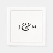 Eenvoudige Monogram Bruiloft Servet (Voorkant)