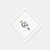 Eenvoudige Monogram Bruiloft Servet (Hoek)