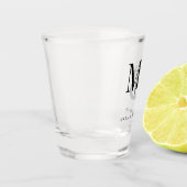 Eenvoudige Monogram Bruiloft Shot Glas (Links)