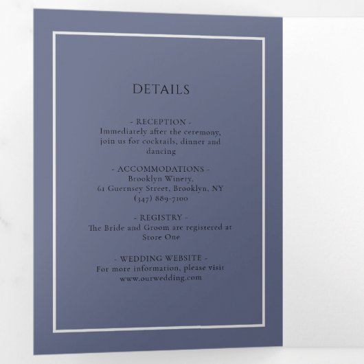 Eenvoudige Monogram Bruiloft Tri-Fold uitnodiging (Binnenzijde eerst)