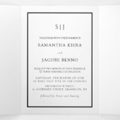 Eenvoudige Monogram Bruiloft Tri-Fold uitnodiging (Binnenkant midden)