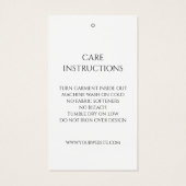 Eenvoudige Monogram Care Instructies Hang Labels Visitekaartje (Achterkant)