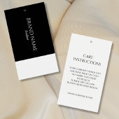 Eenvoudige Monogram Care Instructies Hang Labels Visitekaartje