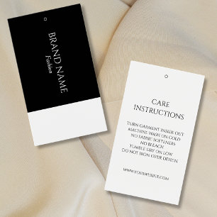 Eenvoudige Monogram Care Instructies Hang Labels Visitekaartje