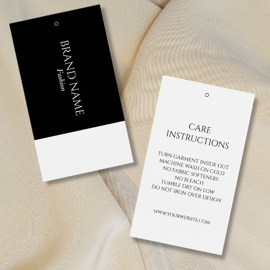 Eenvoudige Monogram Care Instructies Hang Labels Visitekaartje