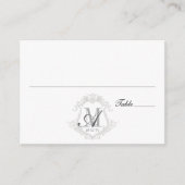 Eenvoudige  Monogram Crest Wedding Place Card Informatiekaartje (Voorkant)