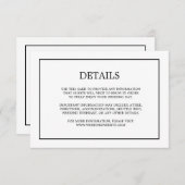 Eenvoudige Monogram Details Witte Huwelijksbijlage Informatiekaartje (Voorkant / Achterkant)