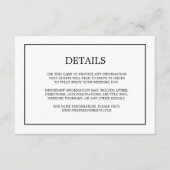 Eenvoudige Monogram Details Witte Huwelijksbijlage Informatiekaartje (Voorkant)