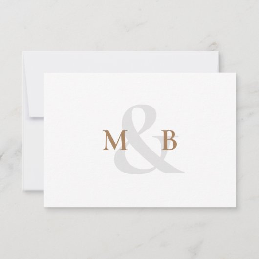 Eenvoudige Monogram Diner Keuzes RSVP Kaartje (Achterkant)