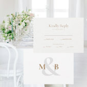 Eenvoudige Monogram Diner Keuzes RSVP Kaartje