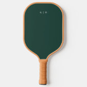 Eenvoudige Monogram Donkergroen  Pickleball Paddle (Achterkant)