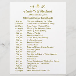 Eenvoudige Monogram Elegant Weddenschap Tijdlijn Flyer