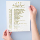 Eenvoudige Monogram Elegant Weddenschap Tijdlijn Flyer (Hand)