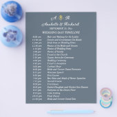 Eenvoudige Monogram Elegant Weddenschap Tijdlijn Flyer (Enkel)