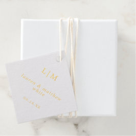 Eenvoudige Monogram Elegante Trouw Bedankjes Labels