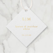 Eenvoudige Monogram Elegante Trouw Bedankjes Labels (Voorkant)