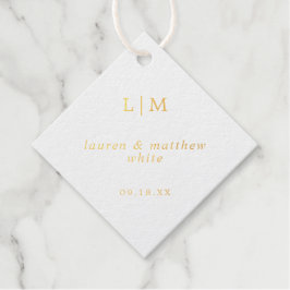 Eenvoudige Monogram Elegante Trouw Bedankjes Labels
